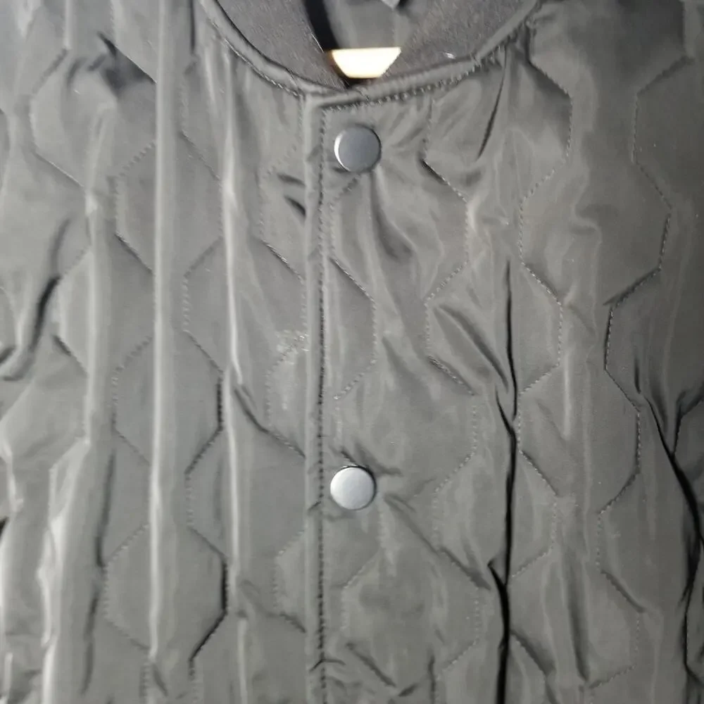 H & M Quilted Bomber Jacket Mens Medium Snap Front Heavyweight Size 40R